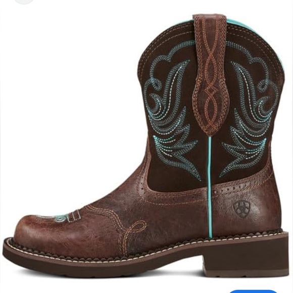 Ariat Shoes - Ariat Women’s Brown Turquoise Embroidered Leather Cowboy Western Boots 10
